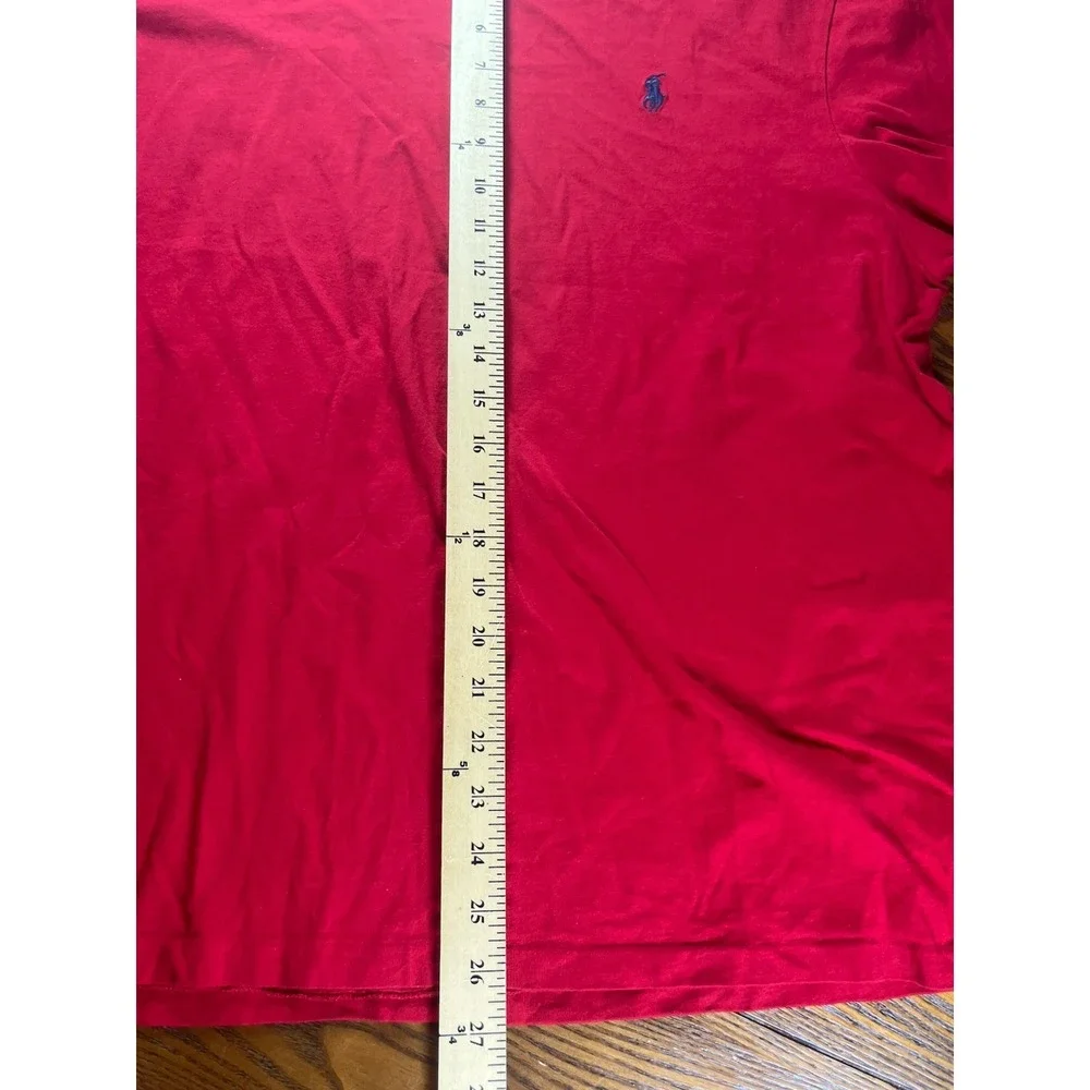 Polo Ralph Lauren Men's Red Cotton Knit Crew Neck Logo T-Shirt Short Sleeve XXL